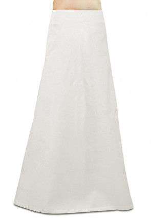 Plain Cotton Petticoat in Off White