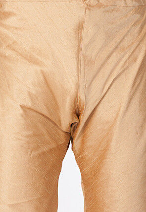 Plain Cotton Silk Churidar in Beige