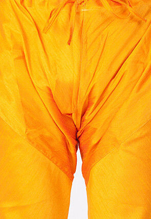 Plain Cotton Silk Churidar in Orange