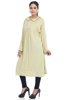 Plain Crepe Tunic in Light Green