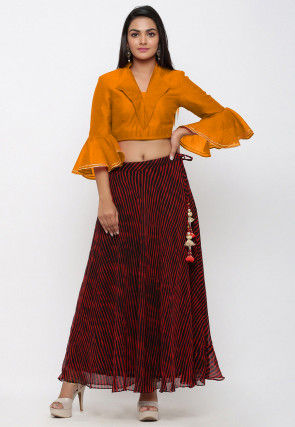 Plain Dupion Silk Blouse in Orange