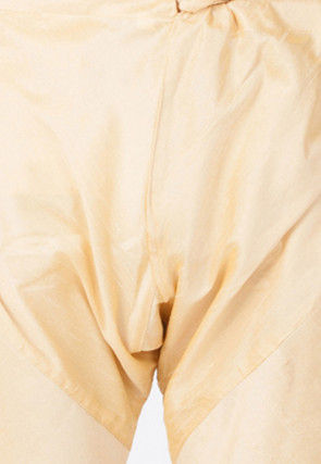 Plain Dupion Silk Churidar in Light Beige