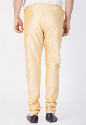 Plain Dupion Silk Churidar in Light Beige