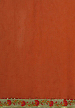 Plain Georgette Saree in Orange