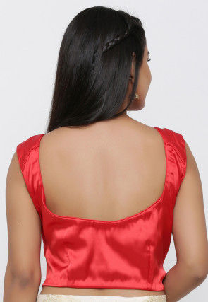 Plain Satin Blouse in Red