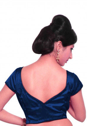 Plain Satin Blouse in Royal Blue