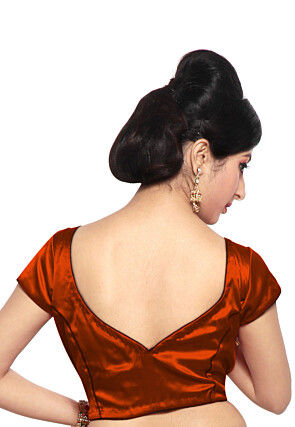 Plain Satin Blouse in Rust