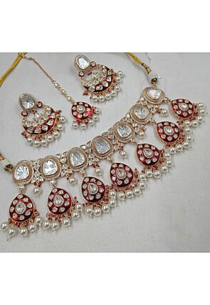 Polki Studded Choker Necklace Set