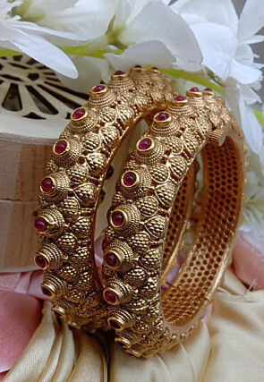 Polki Studded Openable Rajwadi Bangles