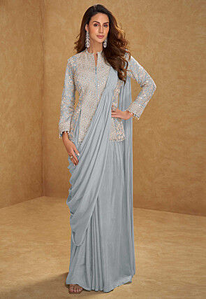 cut dana work dress Net Gown With Price NET GOWN IN CREAM COLOR WITH CUTDANA SEQUINS THREAD WORK
