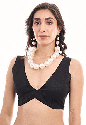 Pre-stitched Chinon Crepe Saree in Mustard