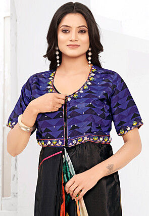 Pre-stitched Crepe Saree in Black