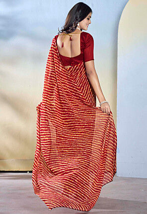 Pre-stitched Georgette Saree in Maroon