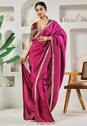 Pre-stitched Uppada Silk Saree in Purple