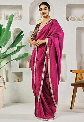 Pre-stitched Uppada Silk Saree in Purple