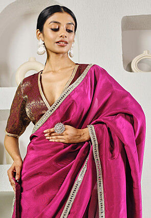 Pre-stitched Uppada Silk Saree in Purple