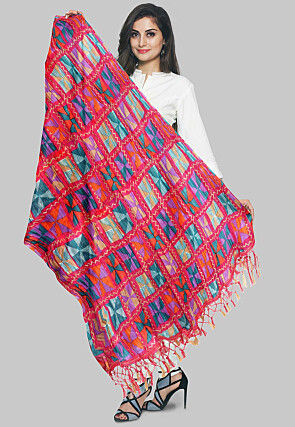 Buy Mahadev Enterprise Women Multicolor Printed Silk Blend, Cotton Blend  Dupatta Online at Best Prices in India - JioMart.