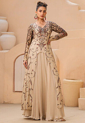 Light brown Indo Western Gown