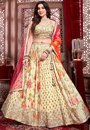 Floral print lehenga online deals