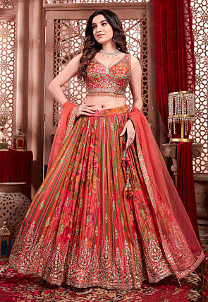 Buy Multicolor Lehenga Cholis Online With Latest Designs Color