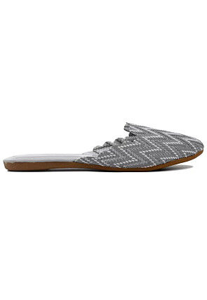 Printed Canvas Women Jutti in Grey