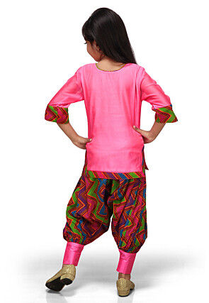Printed Chanderi Salwar Set in Pink