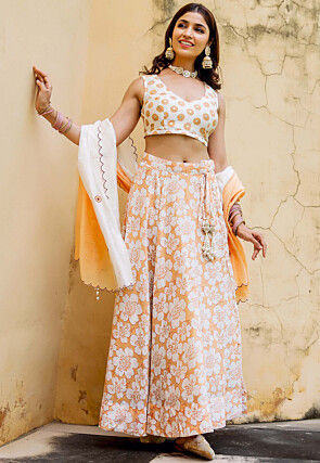 Rose Gold Chanderi Lehenga Set – Priyanka Jain