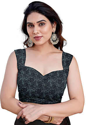 Printed Chiffon Saree in Black