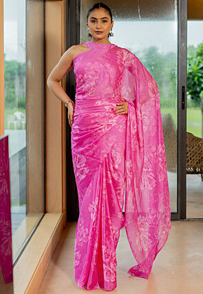 Floral chiffon sarees new arrivals