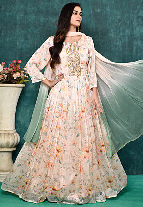 Art Silk - Floral Print - Salwar Kameez: Buy Designer Indian Suits for  Women Online