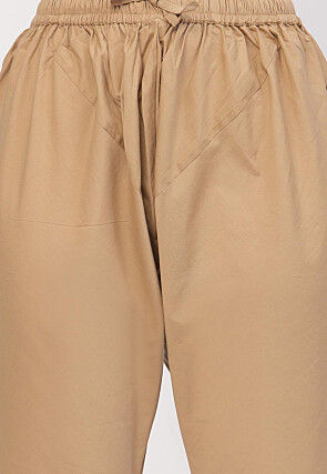 Printed Cotton A Line Suit in Navy Blue