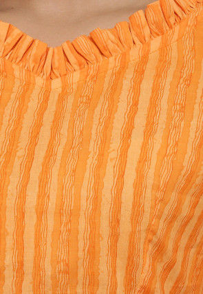 Printed Cotton Blouse in Orange