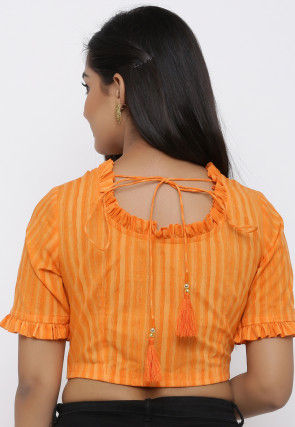 Printed Cotton Blouse in Orange