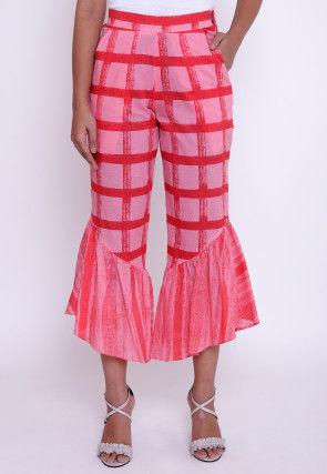 Printed Cotton Capri in Pink