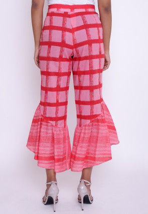 Printed Cotton Capri in Pink
