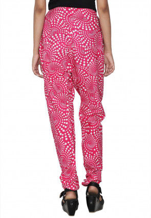 Printed Cotton Churidar in Pink