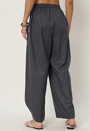 Printed Cotton Flex Pant in Grey