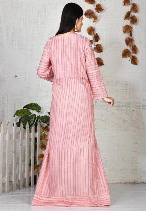 Printed Cotton Gown in Pink