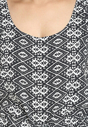 Printed Cotton Jumpsuit in Black and White