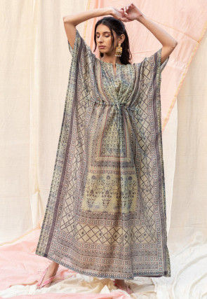 Buy Printed Cotton Kaftan in Peach Online : TPA1139 - Utsav Fashion