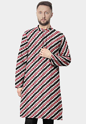Printed Cotton Kurta in Multicolor
