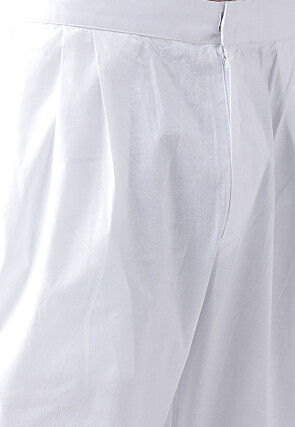 Printed Cotton Kurta Pajama in Light Rust