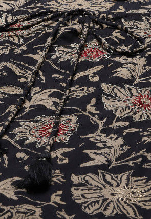 Printed Cotton Kurta with Palazzo in Black