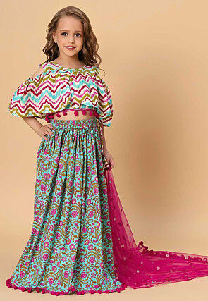 Beige Black Floral Lehenga Choli, Indian Ethnic Kids wear, Kids Partyw –  CNP Associates LLC