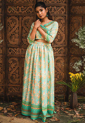 Wedding Wear Multicolor Ladies Designer Printed Cotton Lehenga Choli at  Best Price in Surat | Kaan Fashion