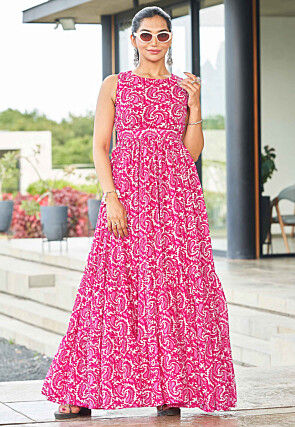 indo western maxi dresses Buy Fashor Floral Printed indo Western Maxi Dress- Multi Online