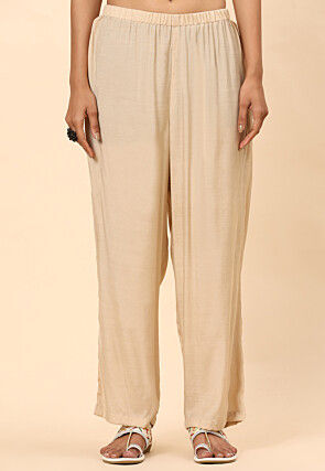 Printed Cotton Pakistani Suit in Beige