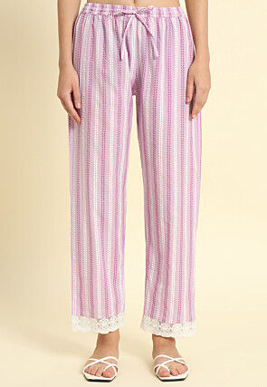 Printed Cotton Pakistani Suit in Light Purple