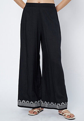 Printed Cotton Palazzo in Black