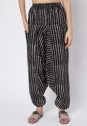 Printed Cotton Pant in Black